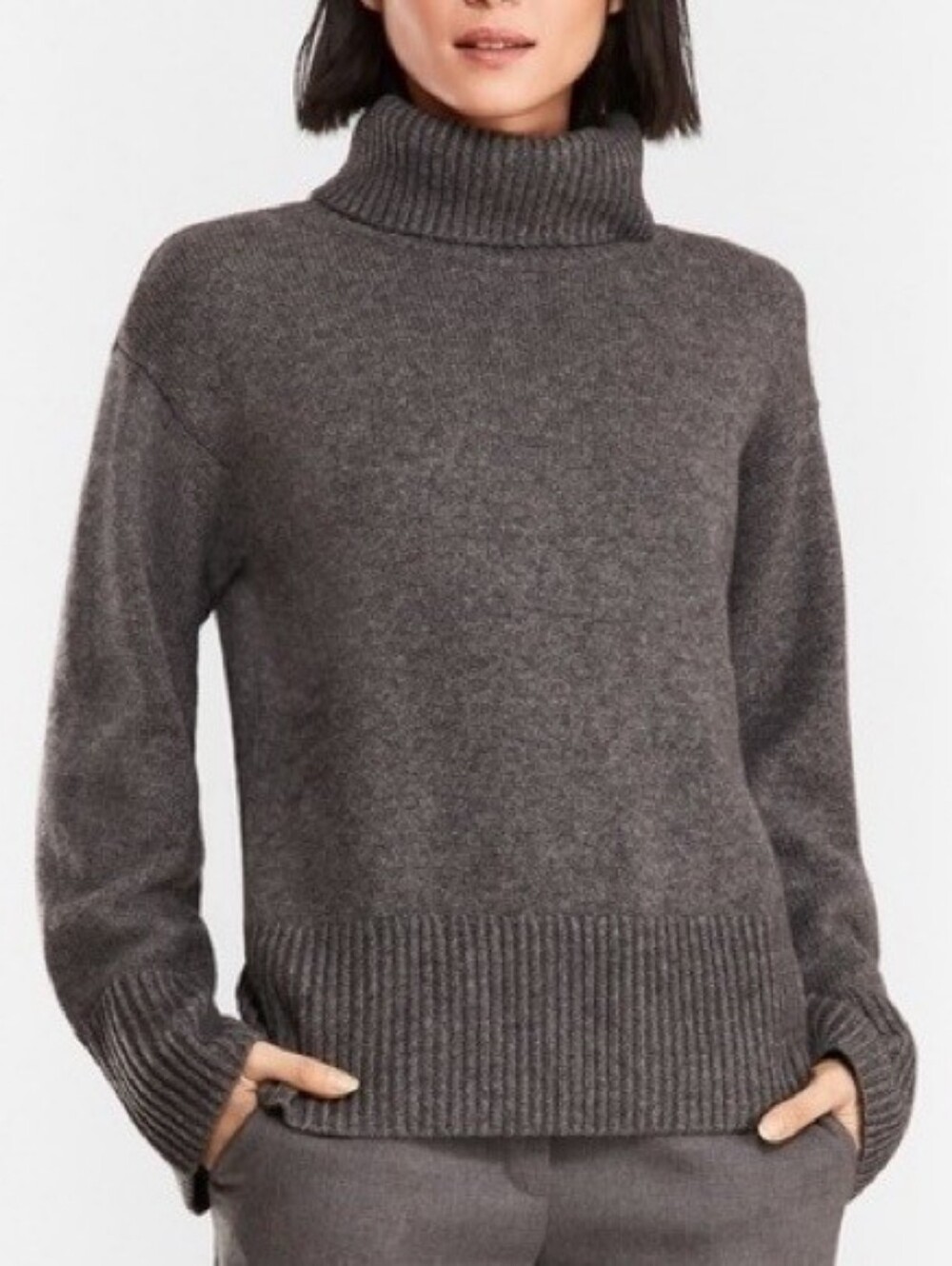 Brooks Brothers Red Fleece Grey Merino Wool Alpaca Turtleneck Sweater XS